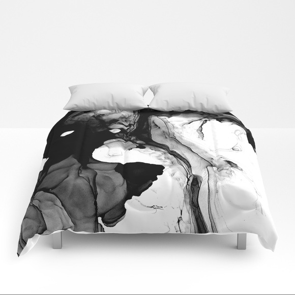 Society6 Bedding Soft Black Marble Comfortersociety6 Poshmark